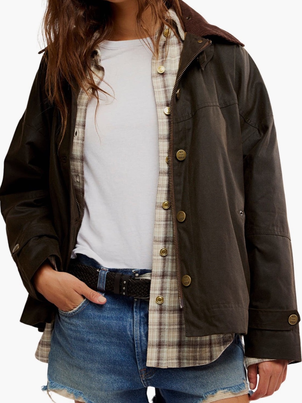 We The Free By  Free People Cori Waxed Cotton Jacket Size Medium